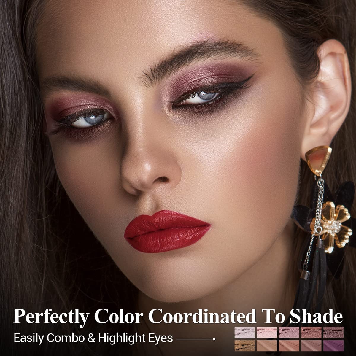 LUXAZA PRO Plum Eyeshadow Stick neutral palette swirls demonstrating versatile color coordination