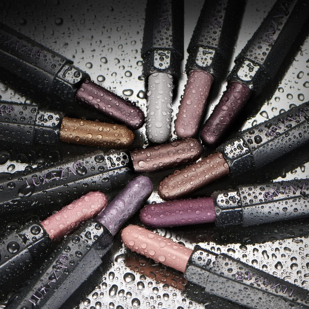 LUXAZA PRO Plum Eyeshadow Stick pencil close-up highlighting creamy formula for even color
