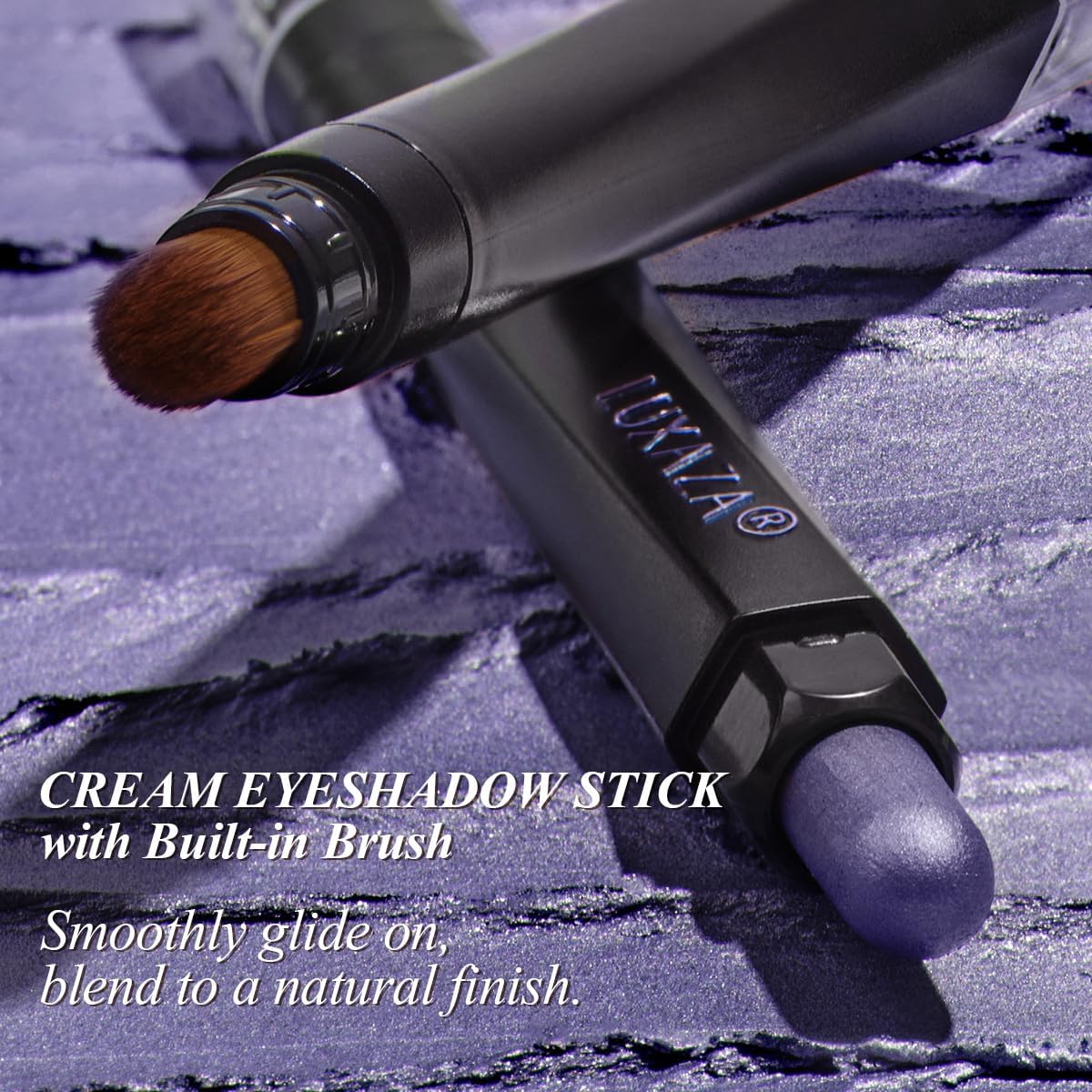 LUXAZA PRO Purple Eyeshadow Stick 6pc pencil-creme format enables quick touch-ups.
