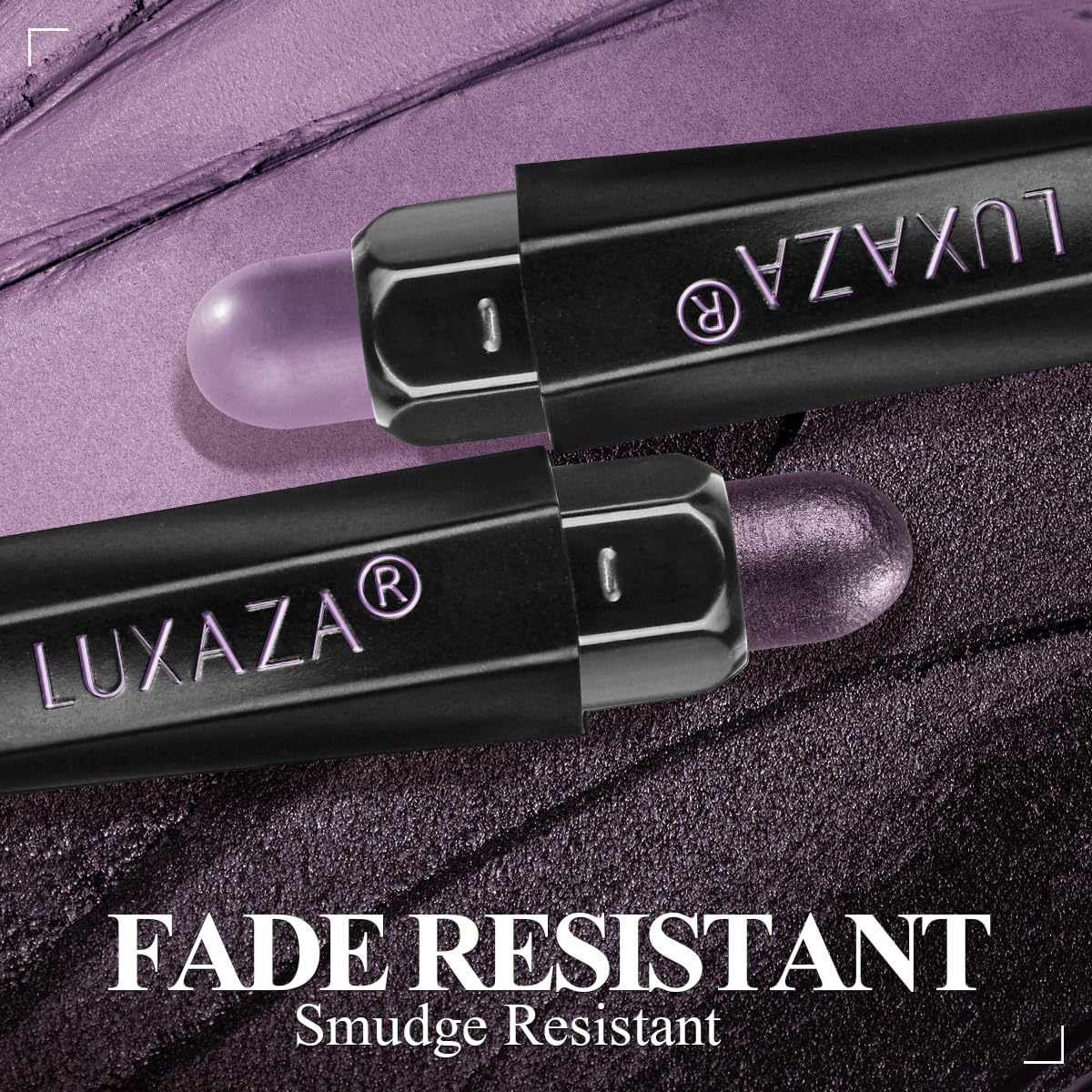 LUXAZA PRO Purple Eyeshadow Stick 6pc set hexagonal-tube design improves grip and control.