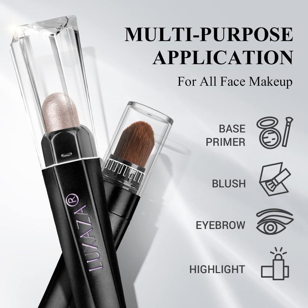 LUXAZA PRO Shimmer Eyeshadow Stick blending-cap helps smudge-proof finish in real-life routines.