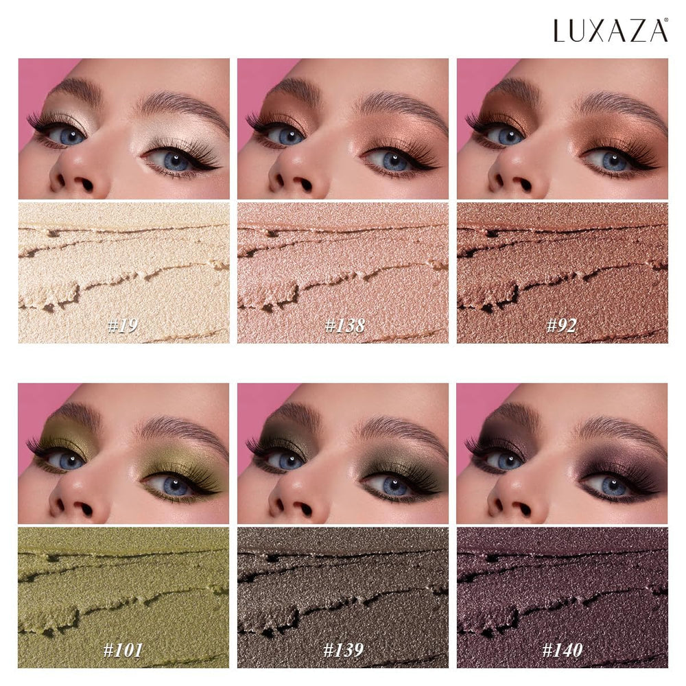 LUXAZA PRO Shimmer Eyeshadow Stick built-in blending brush enables seamless color fusion.