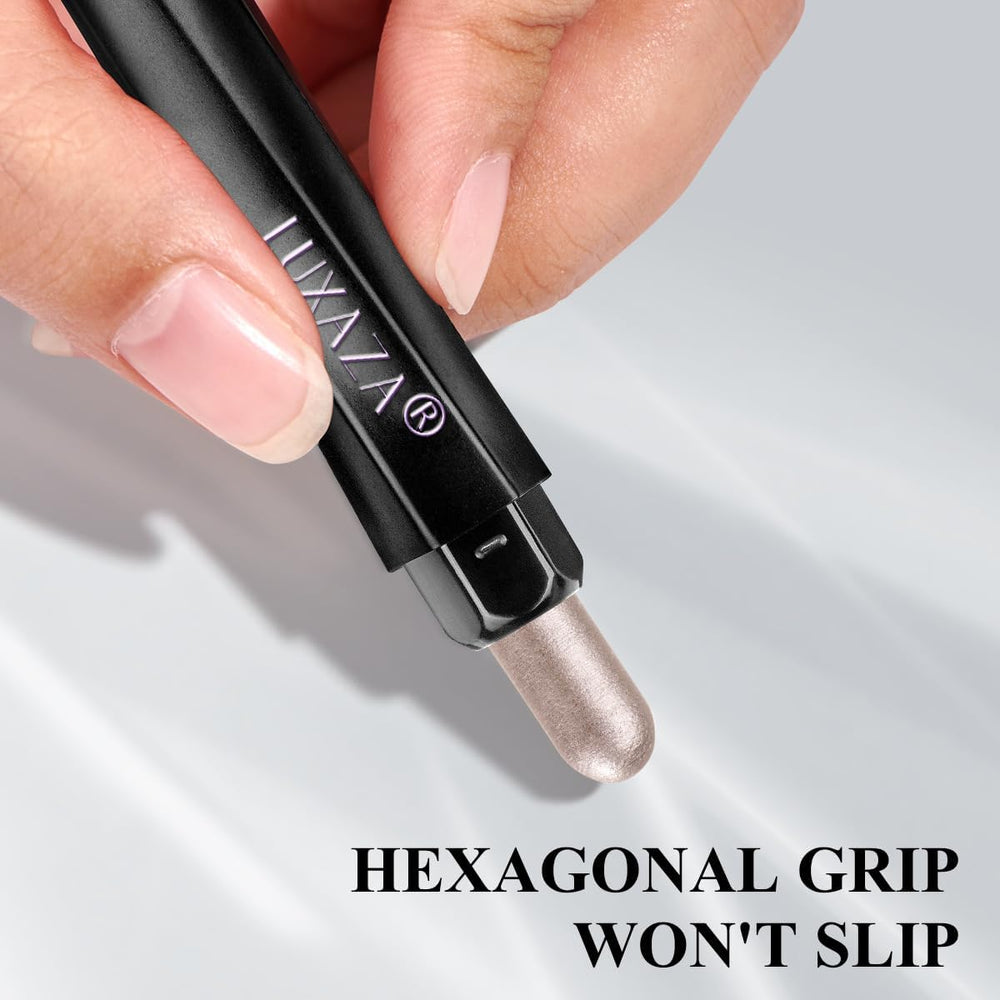 LUXAZA PRO Shimmer Eyeshadow Stick neutral palette coordinates for versatile everyday makeup results.