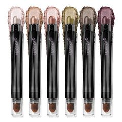 LUXAZA PRO Shimmer Eyeshadow Stick packaging closeup highlighting sleek design and easy grab-and-go use.