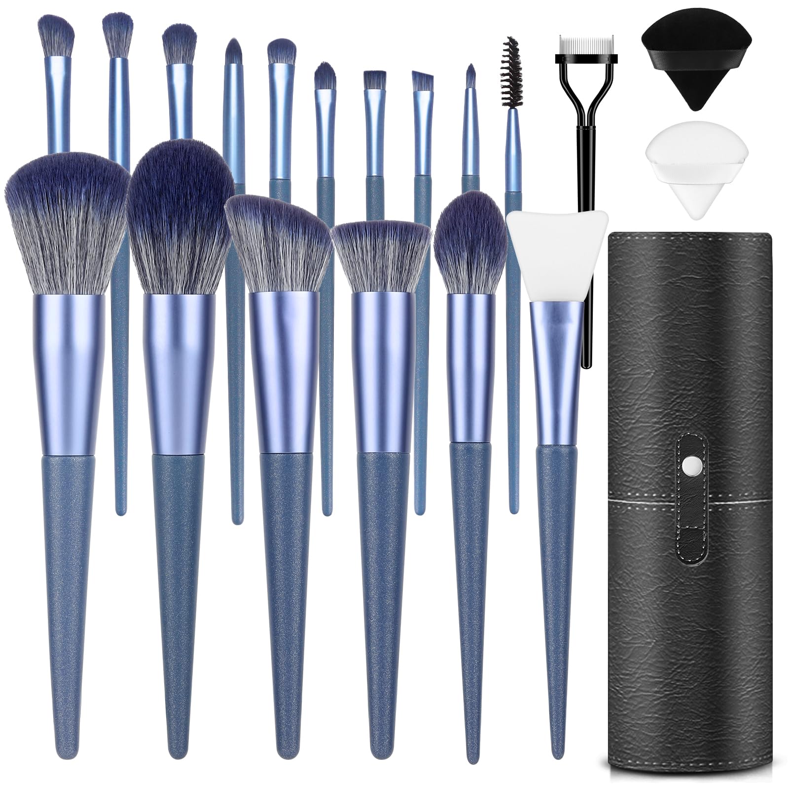 Luxbru makeup brush set in organizer case for tidy travel-ready storage