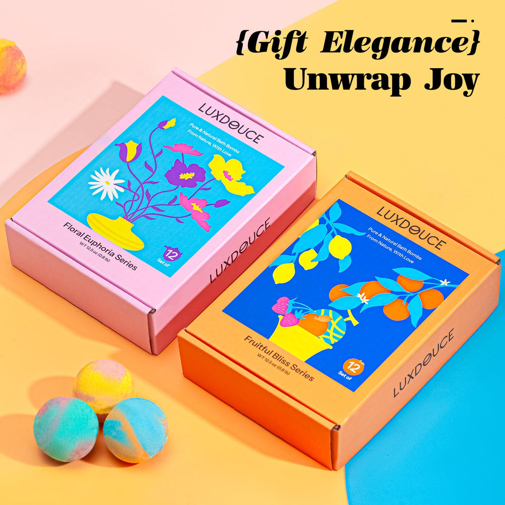 LUXDOUCE caja regalo bombas de baño, elegancia lista para regalar