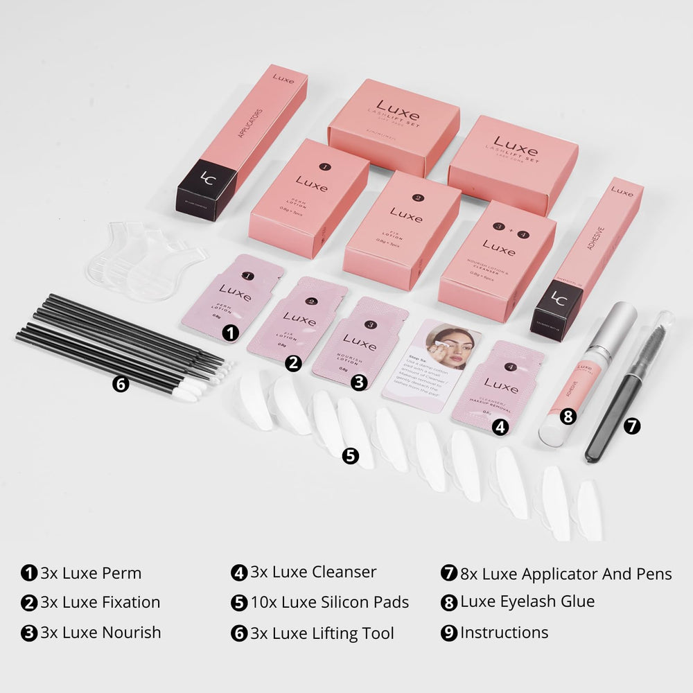 Luxe Cosmetics Luxe Lashlift silicone shields in multiple sizes for various lashes