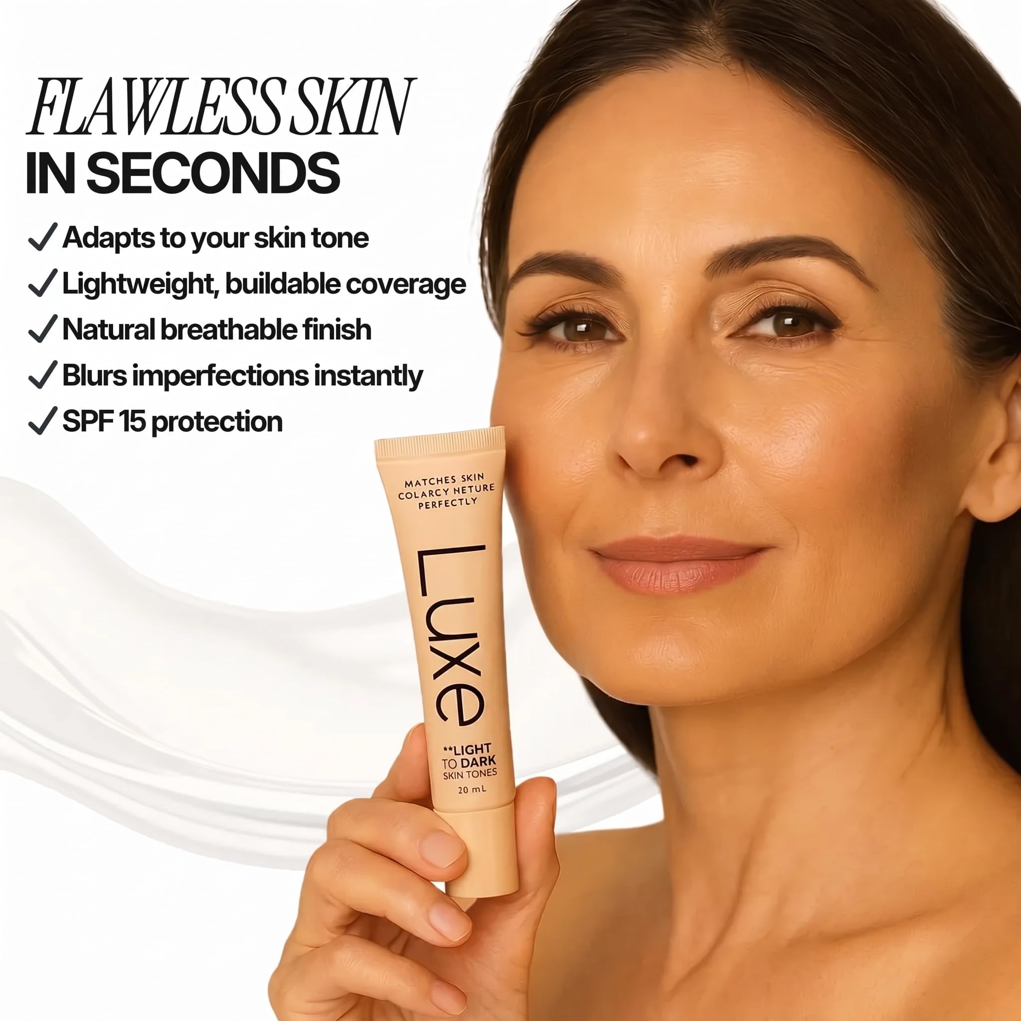 Luxe flatlay with makeup kit showing versatile routine-ready foundation