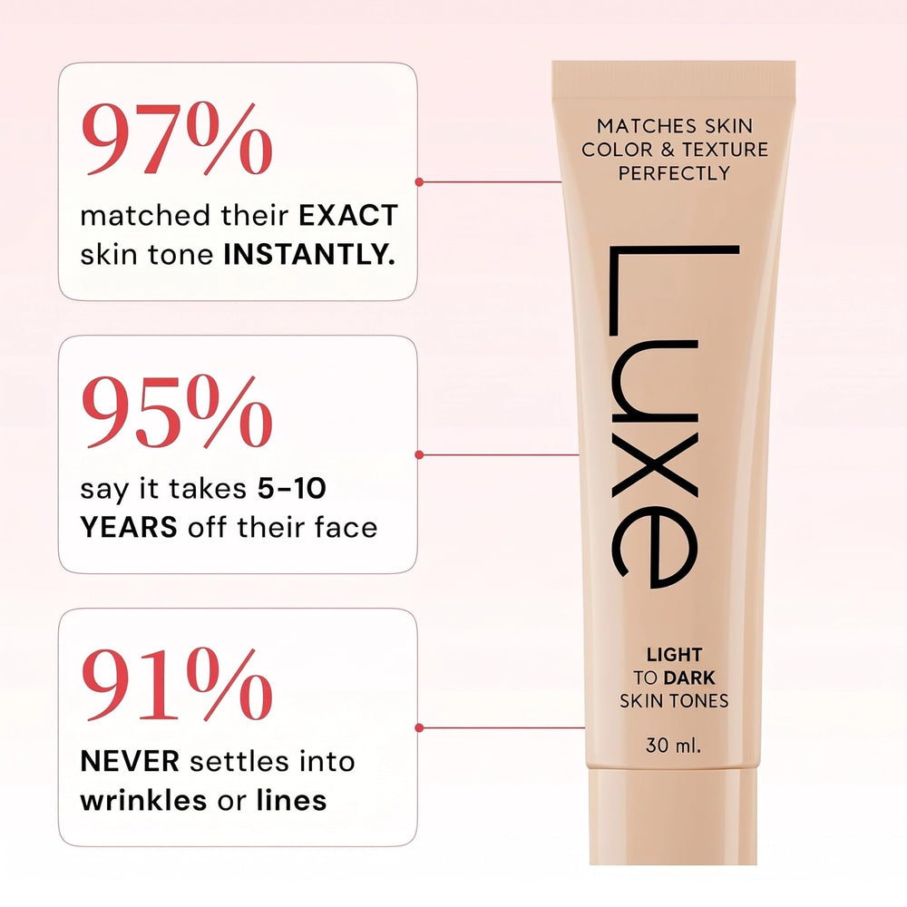 Luxe texture close-up showing microbead formula for smooth blending benefit