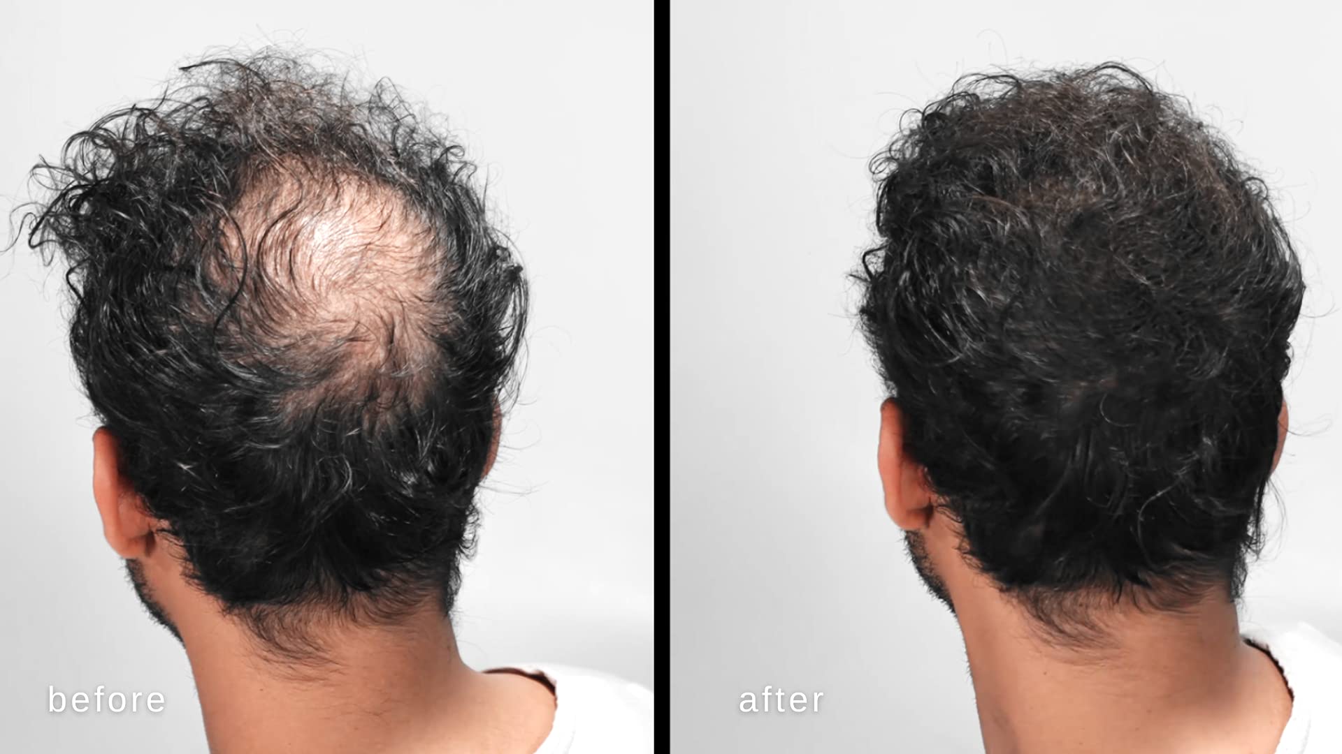LUXE Hair Building Fibers applying fibers for thinning spots
