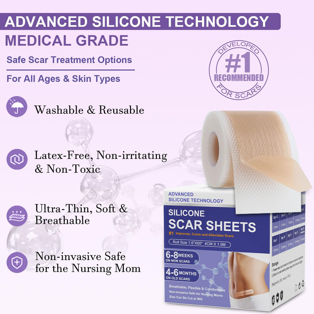 LUXEFUS silicone scar tape application demonstrates easy cut-to-fit coverage for precise scar protection