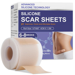LUXEFUS silicone scar sheets roll shows flexible medical-grade coverage for post-surgery care