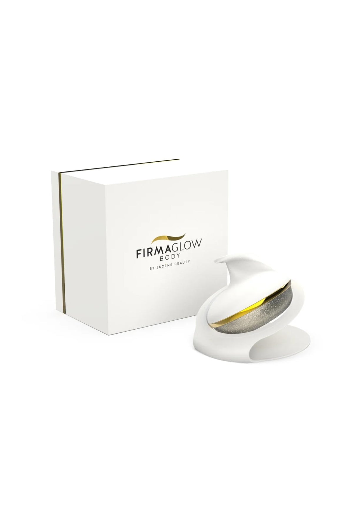 Luxene Beauty FIRMAGLOW body diamond-surface ready for spa-quality exfoliation at home.