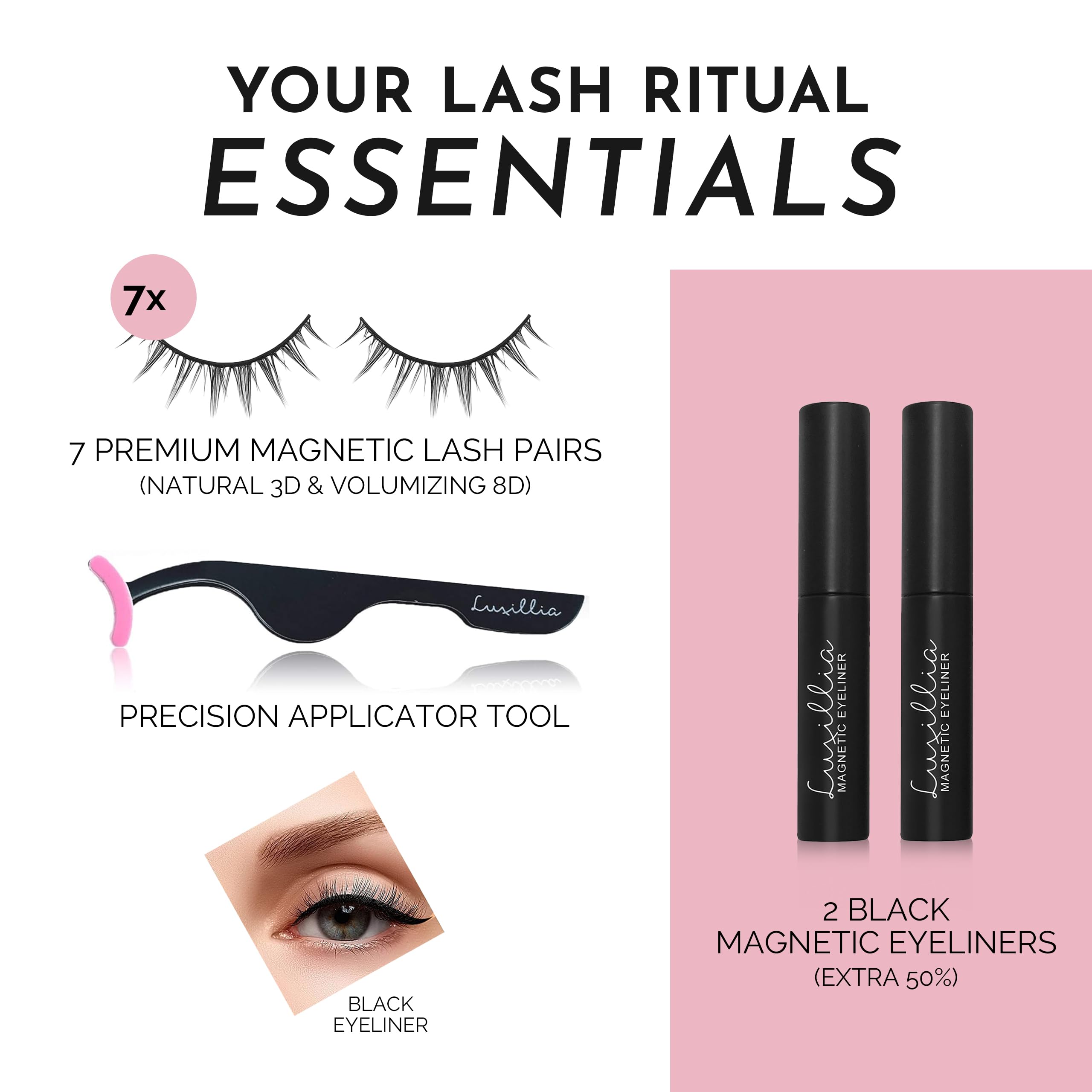 Luxillia applicator shown with lashes for precise placement