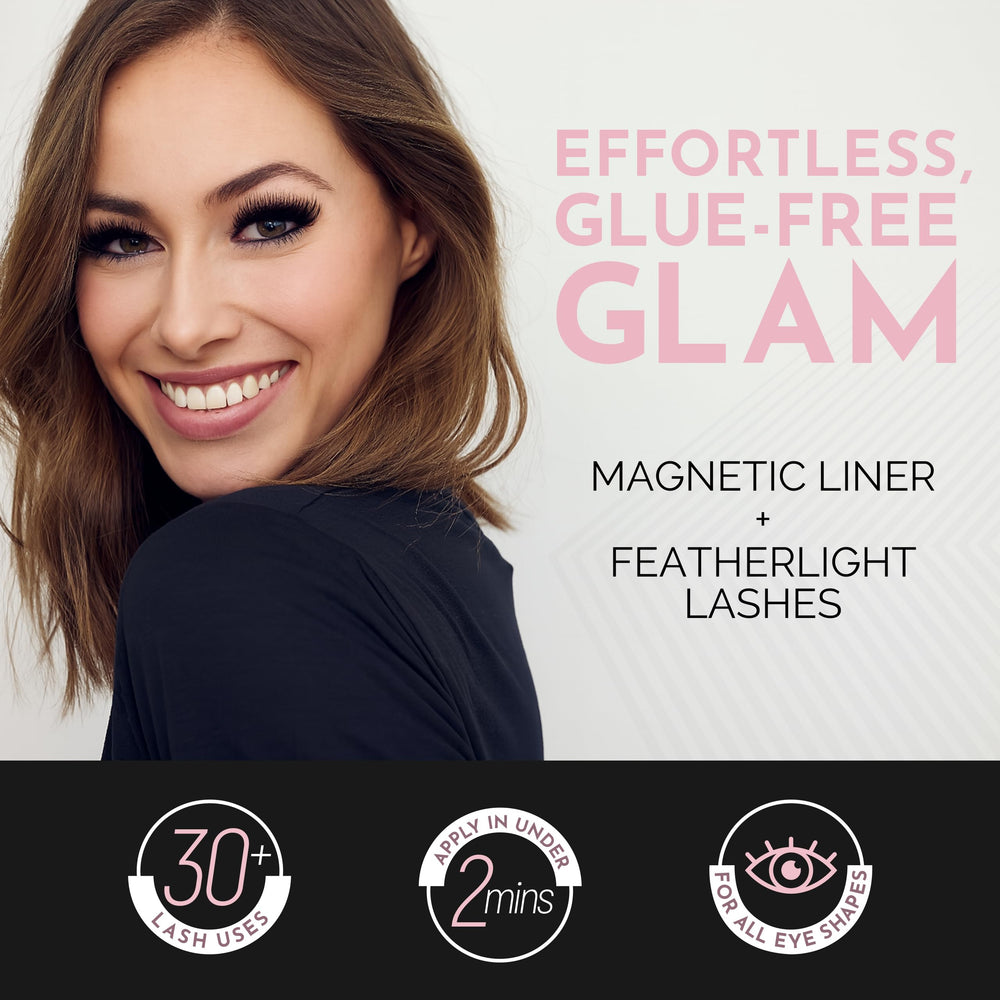 Luxillia magnetic eyeliner application demonstrates a clean line for seamless lash attachment.