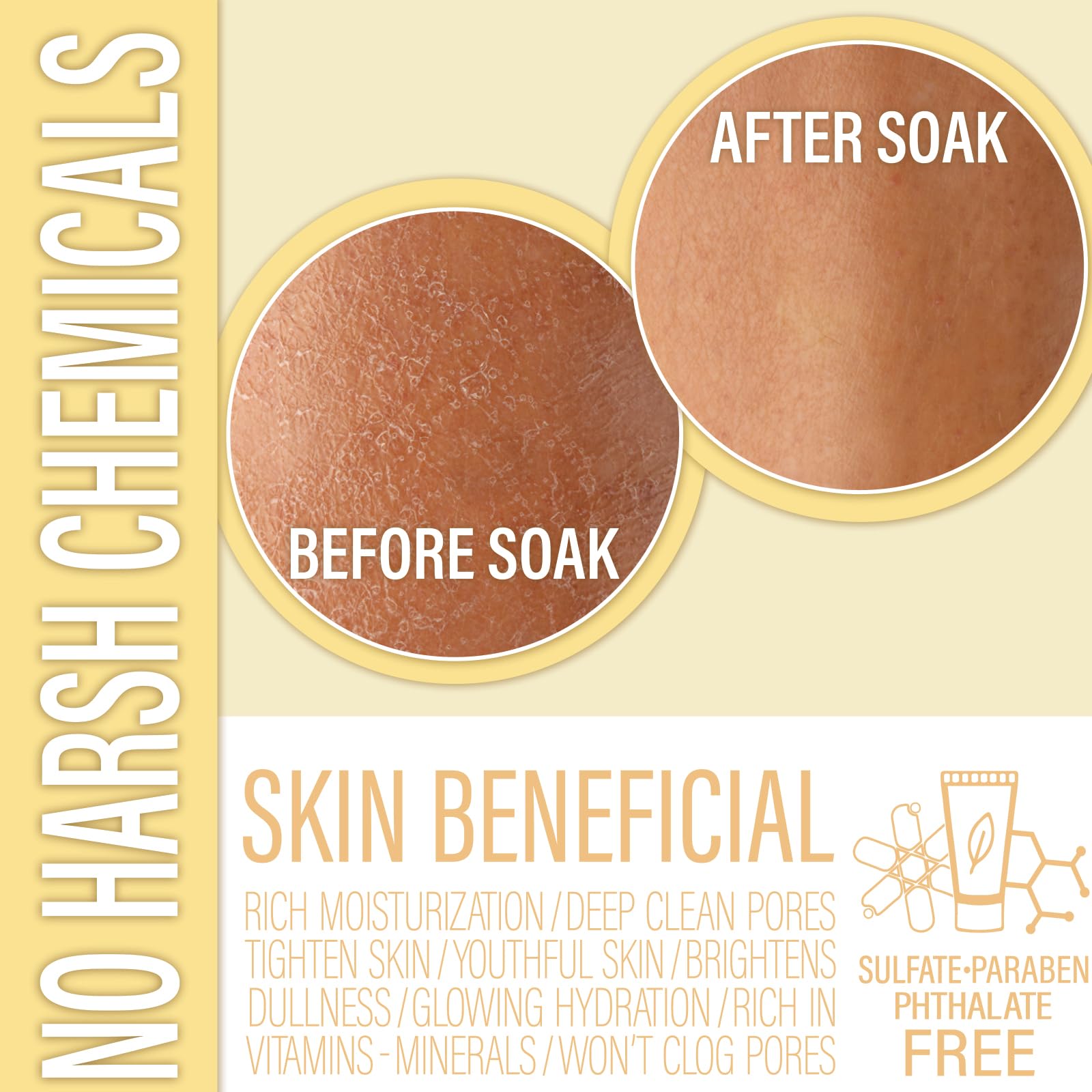 Luxiny vegan cruelty-free bath powder packaging emphasizes gluten-free formulation.