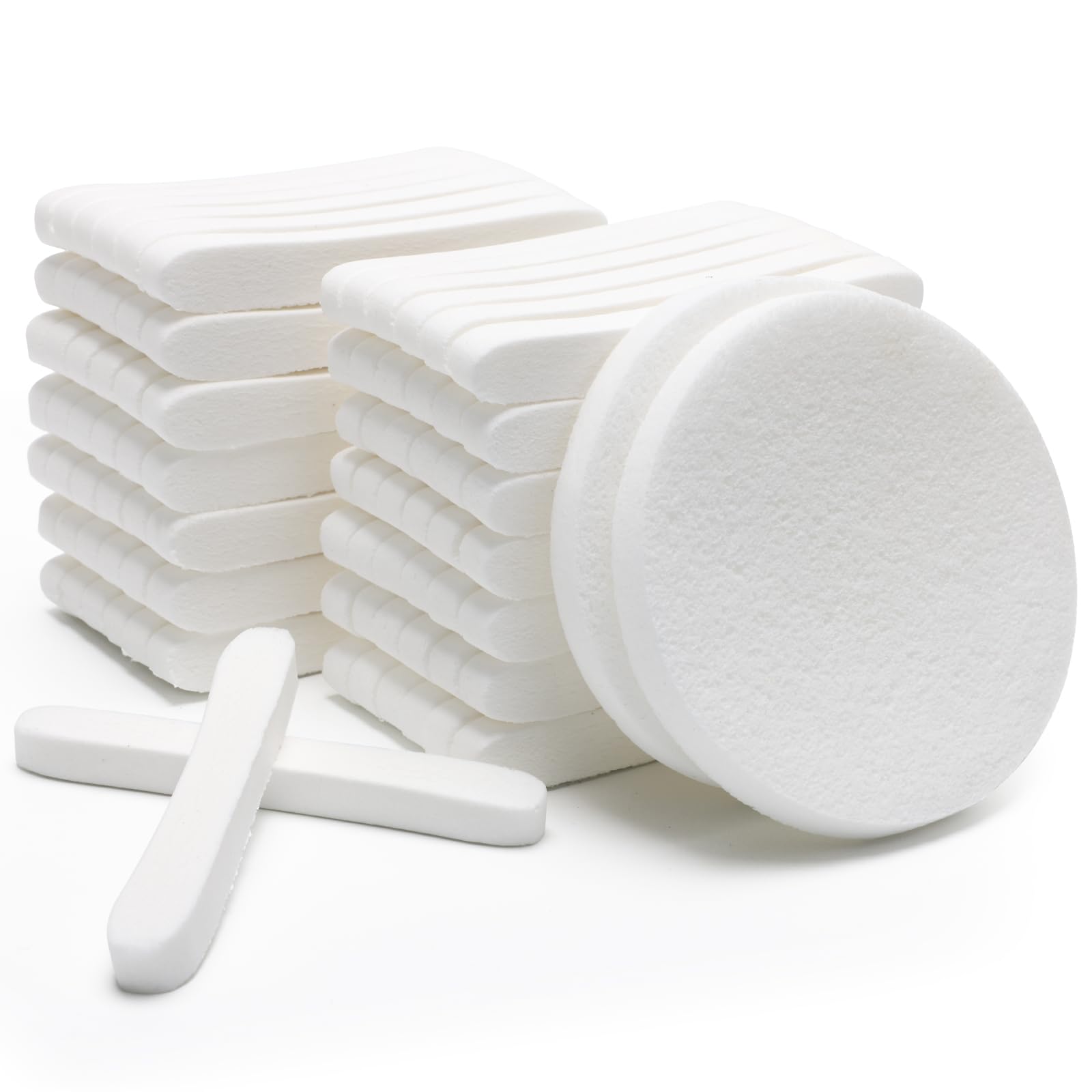 Luxiv 84pcs compressed facial sponge pack ready for use with gentle cleansing.