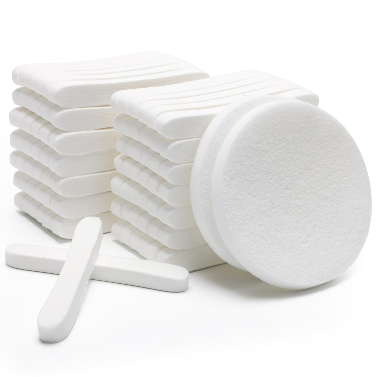 Luxiv 84pcs compressed facial sponge pack ready for use with gentle cleansing.
