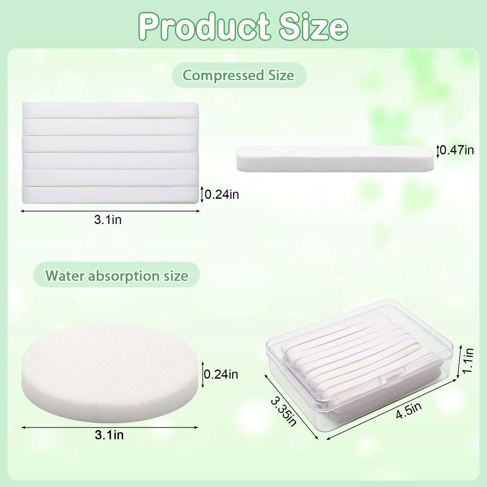 Luxiv compressed facial sponge round expanded, ideal for gentle cleansing and light exfoliation.