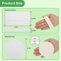 Luxiv compressed sponge water absorption demo shows quick prep for cleansing.