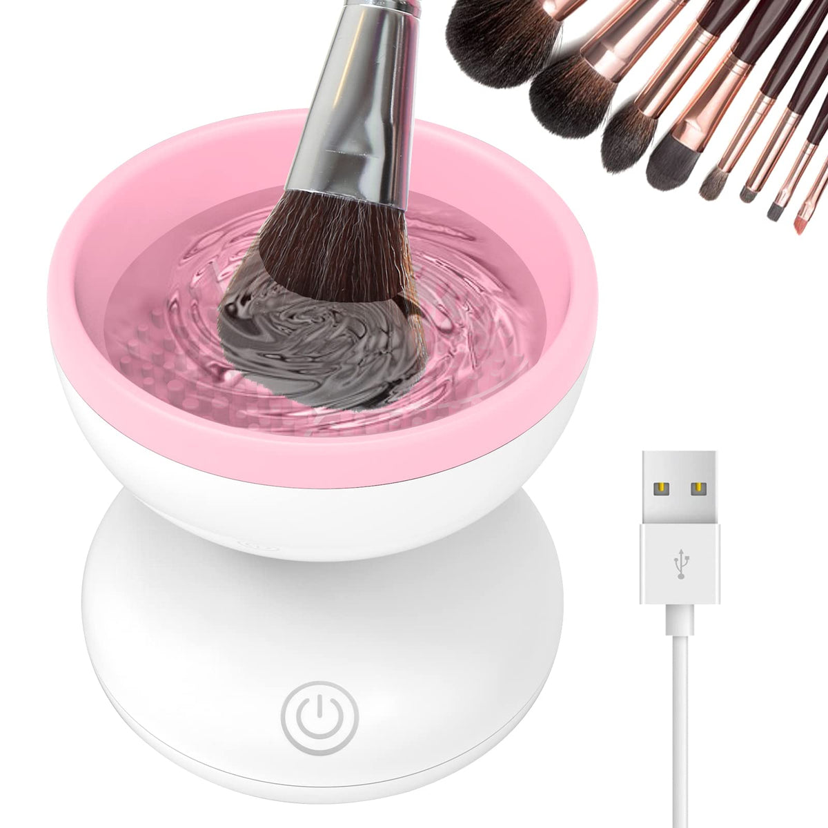 Luxiv electric brush cleaner opening bowl for efficient multi brush washing.