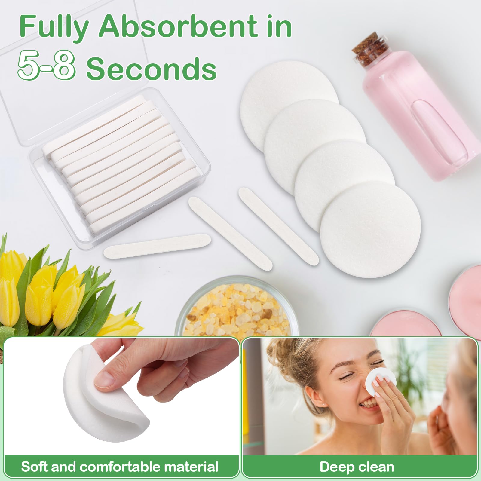 Luxiv esthetician-face cleaning-soft sponge, silky texture for comfortable professional use.