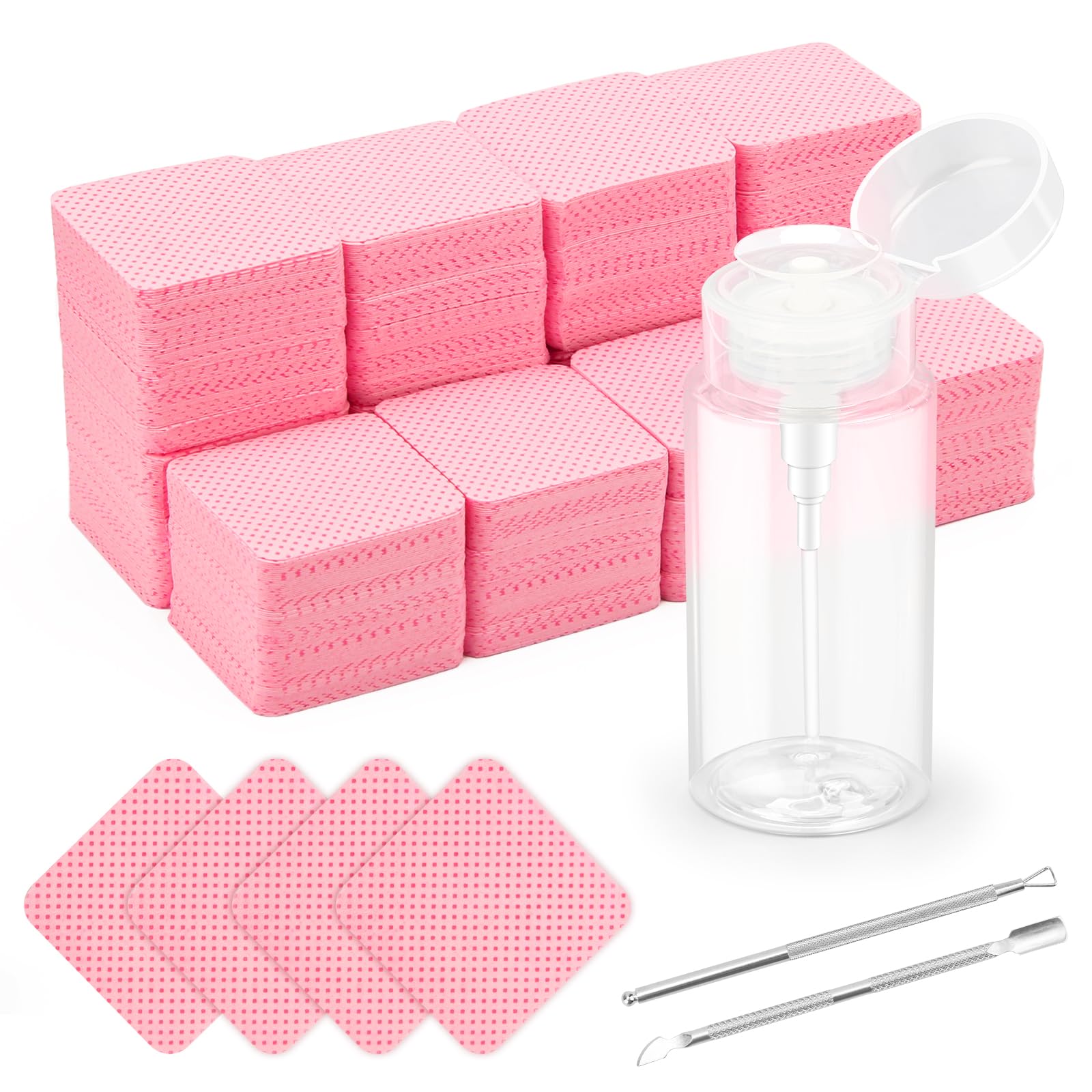 Luxiv lint-free pink nail wipes showing plush absorbency for polish removal
