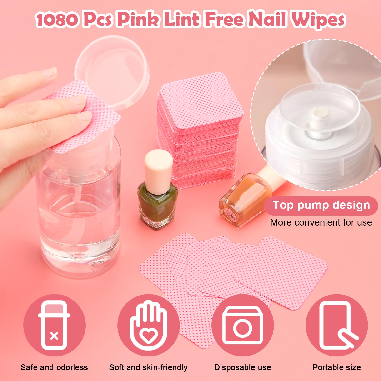 Luxiv nonwoven wipes close-up with soft, crumb-free texture for nails and lashes