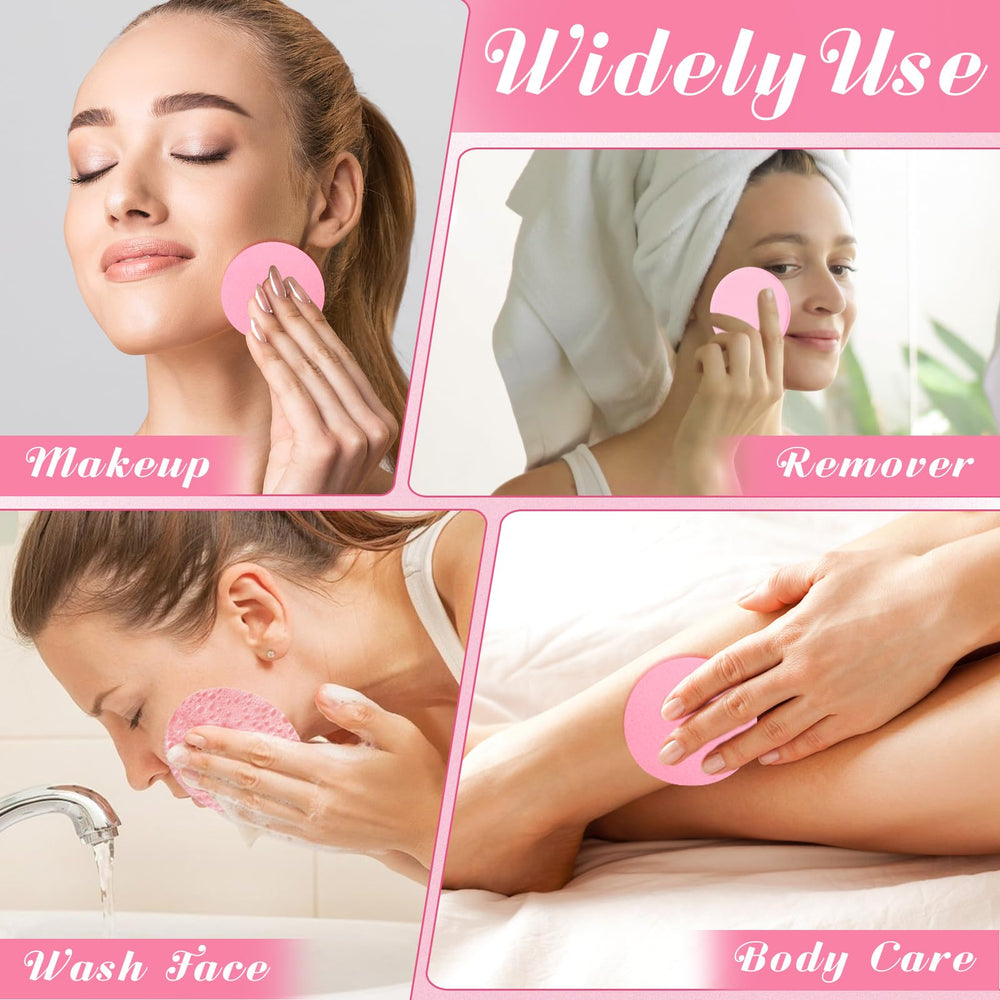 Luxiv pink facial sponge texture closeup emphasizes soft feel and safe skin contact.