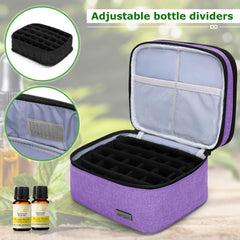 LUXJA essential oil carrying case holds up to 30 bottles securely.