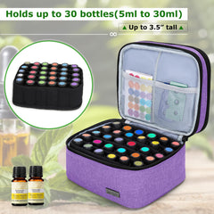 LUXJA essential oil carrying case front view showing compact travel-ready design.