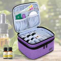 LUXJA essential oil carrying case top handle for easy on-the-go transport.