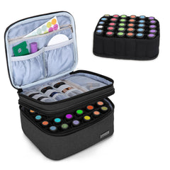 LUXJA Essential Oil Carrying Case exterior view shows compact travel-ready design.