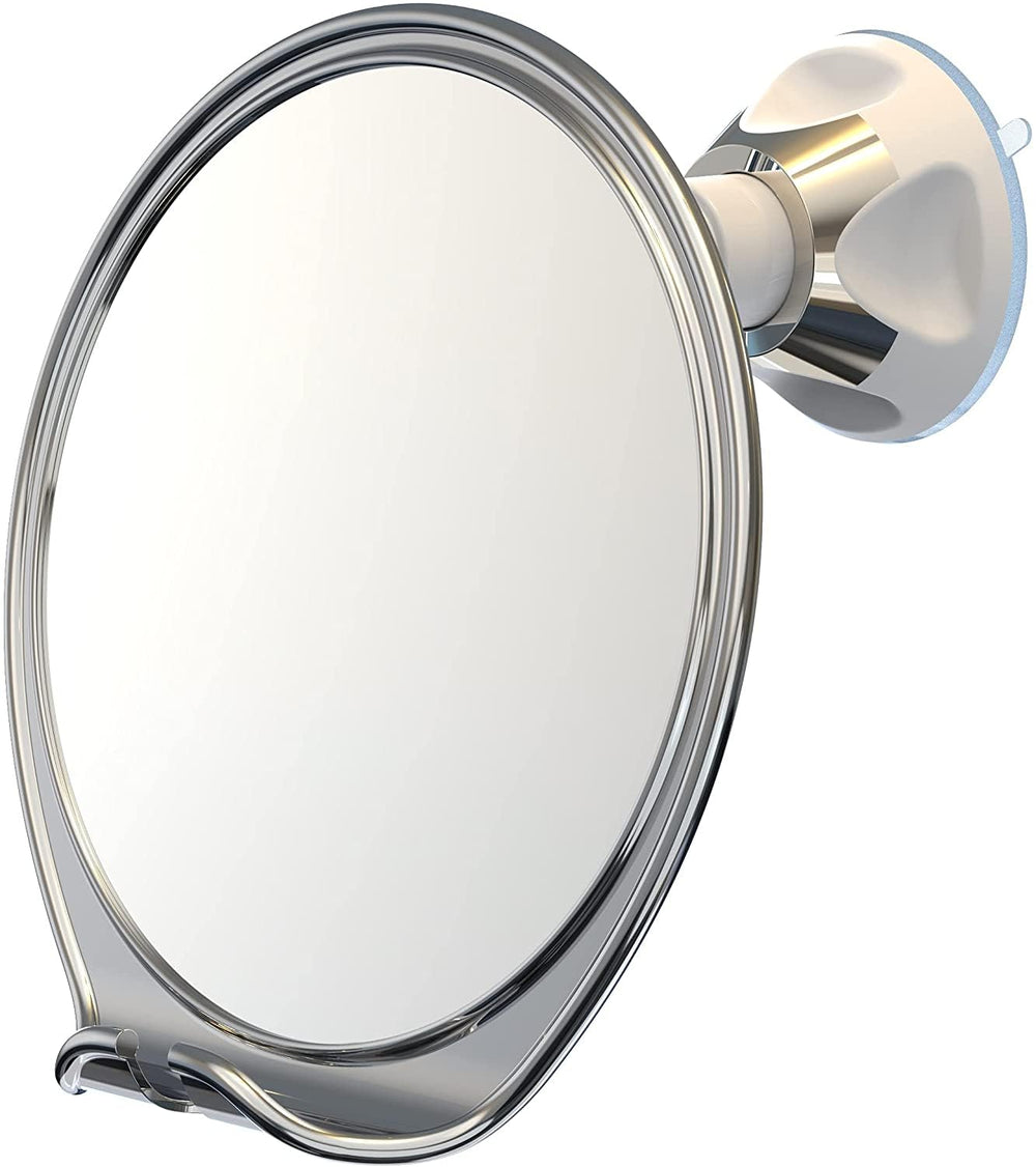 Luxo shower mirror anti-fog coating keeps fog-free view for quick shaving.