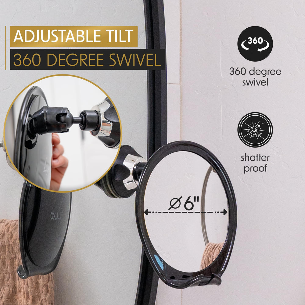 Luxo shower mirror shatterproof travel-friendly design is ideal for trips