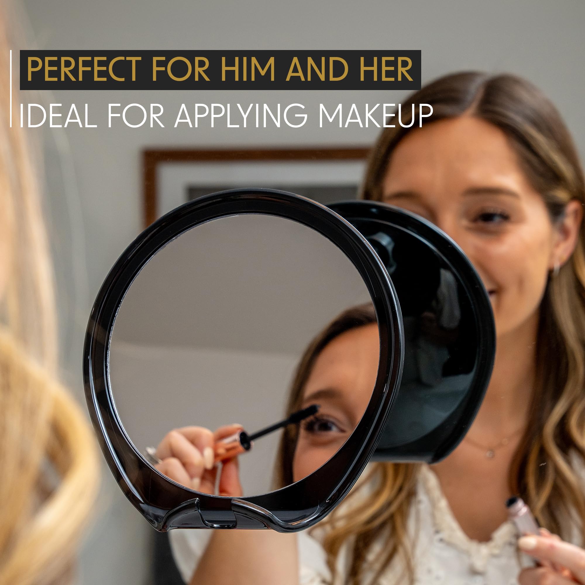 Luxo shower mirror with suction cup attachment secures firmly on smooth surfaces