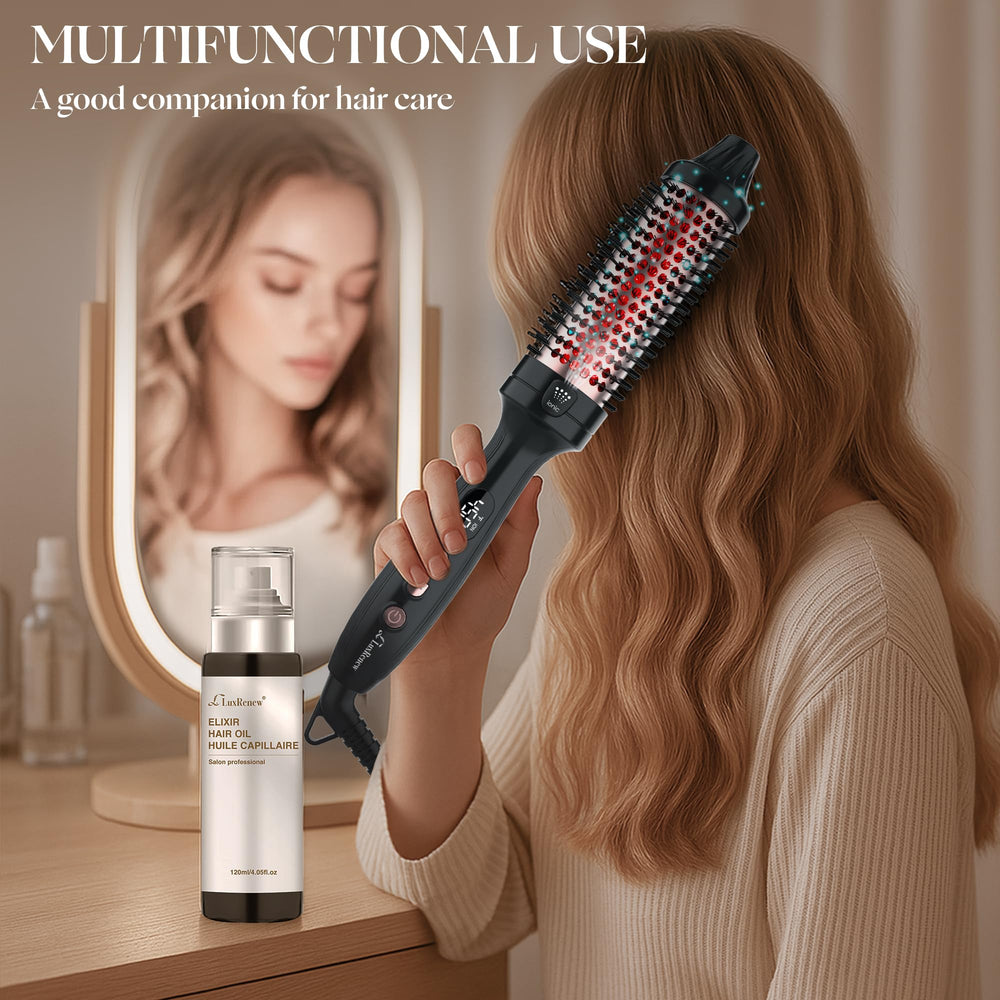 LuxRenew Plus brush in use delivering quick, versatile styling