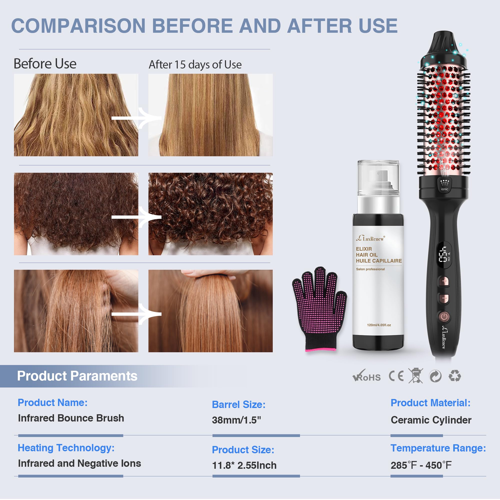 LuxRenew Plus nourishing hair oil boosts moisture and shine