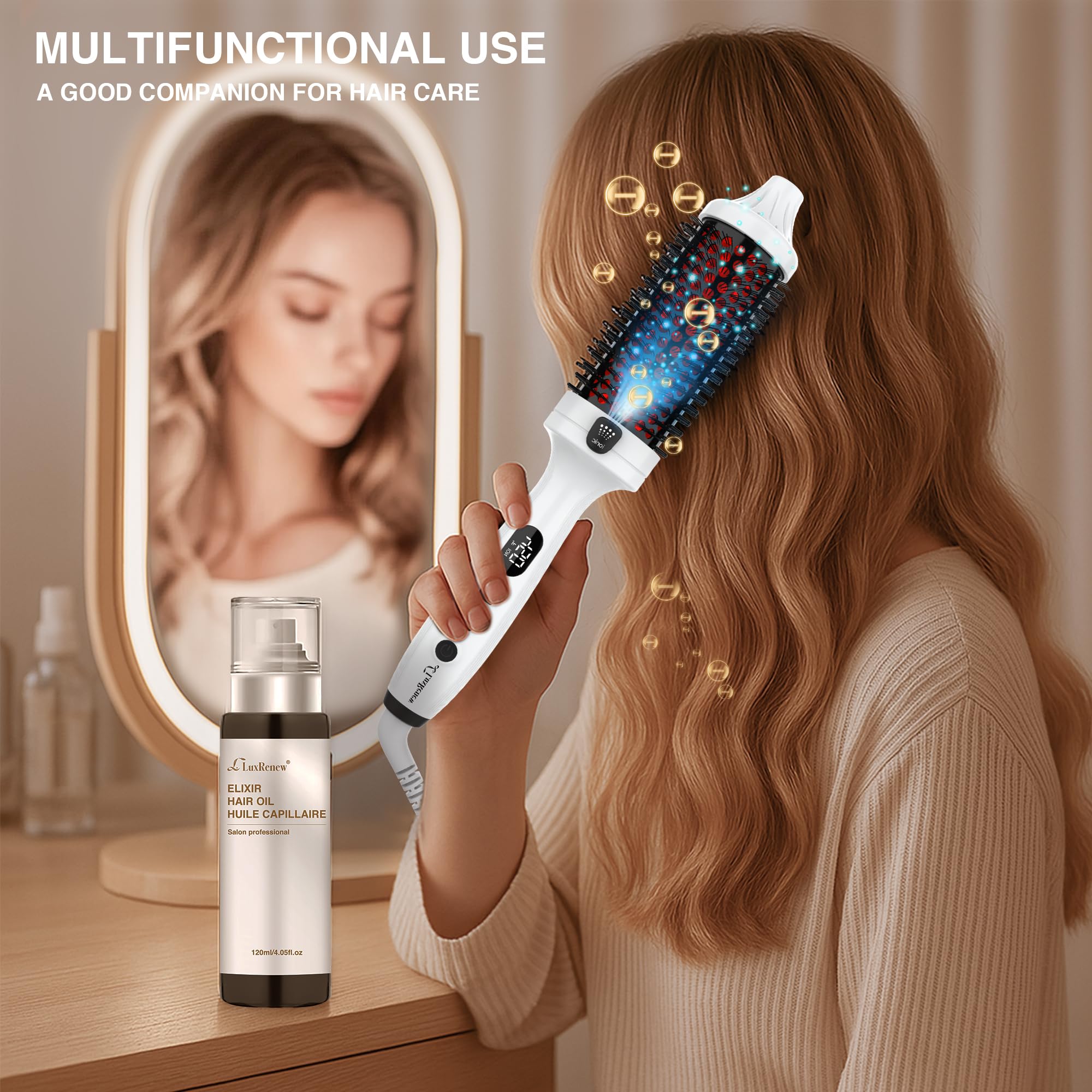 LuxRenew Plus Infrared Bounce Brush packaging shows quick-start guide for fast setup.
