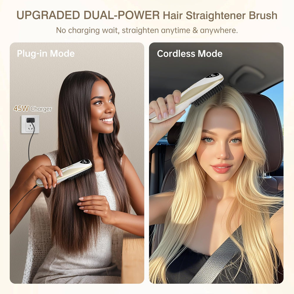 Luxspire cordless hair straightener brush charging-dock for plug-in power