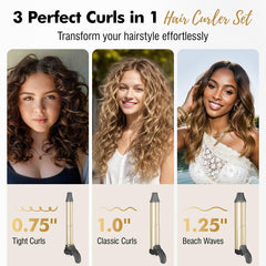 Luxspire rotating curler with 1-inch barrel for natural waves and volume.