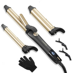 Luxspire rotating curler wand close-up showing even heat for smooth curls.