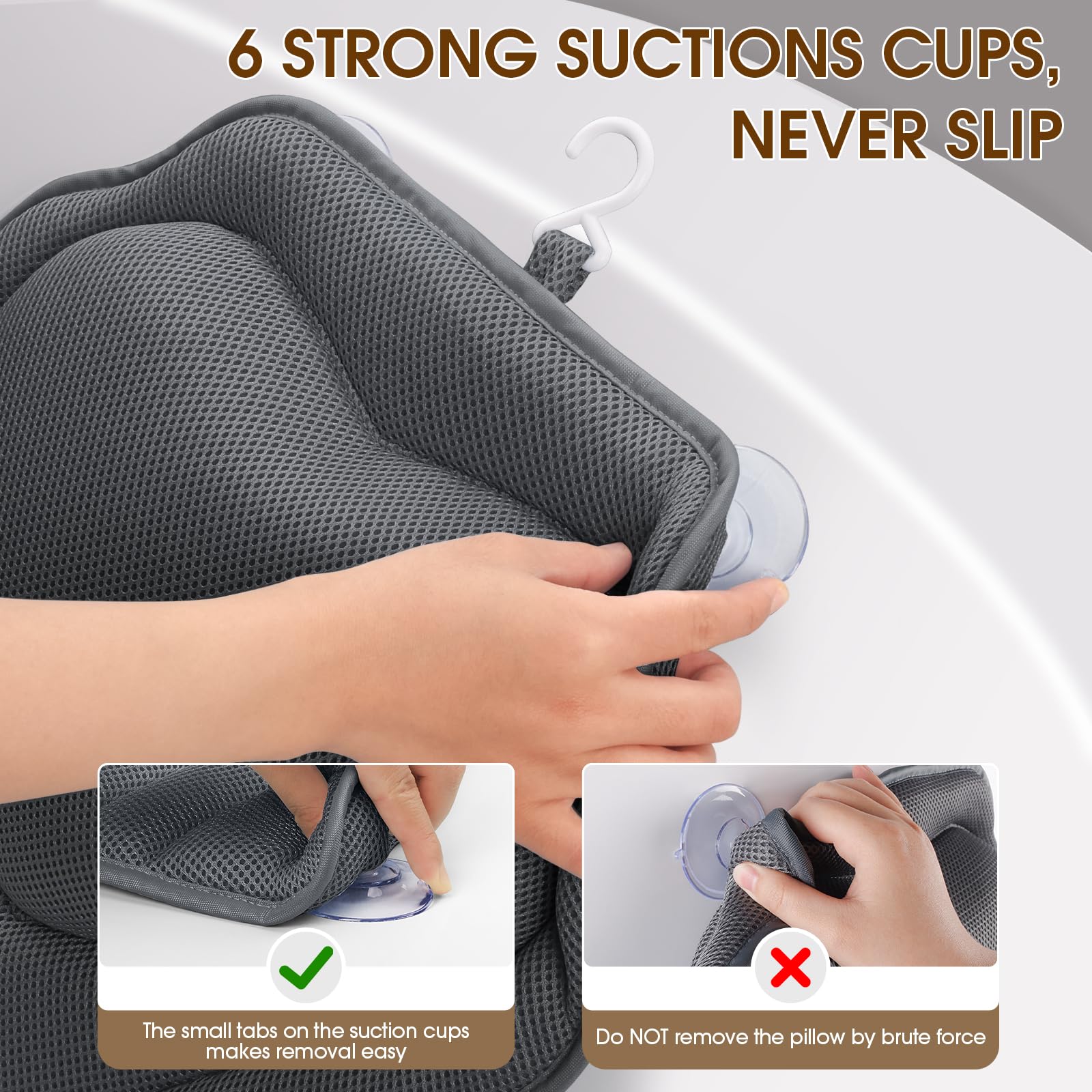 LuxStep bath pillow fits all tubs, jacuzzis, spas for versatile use.
