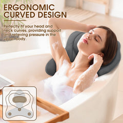LuxStep bath pillow with suction cups securely attaches to tub surfaces.