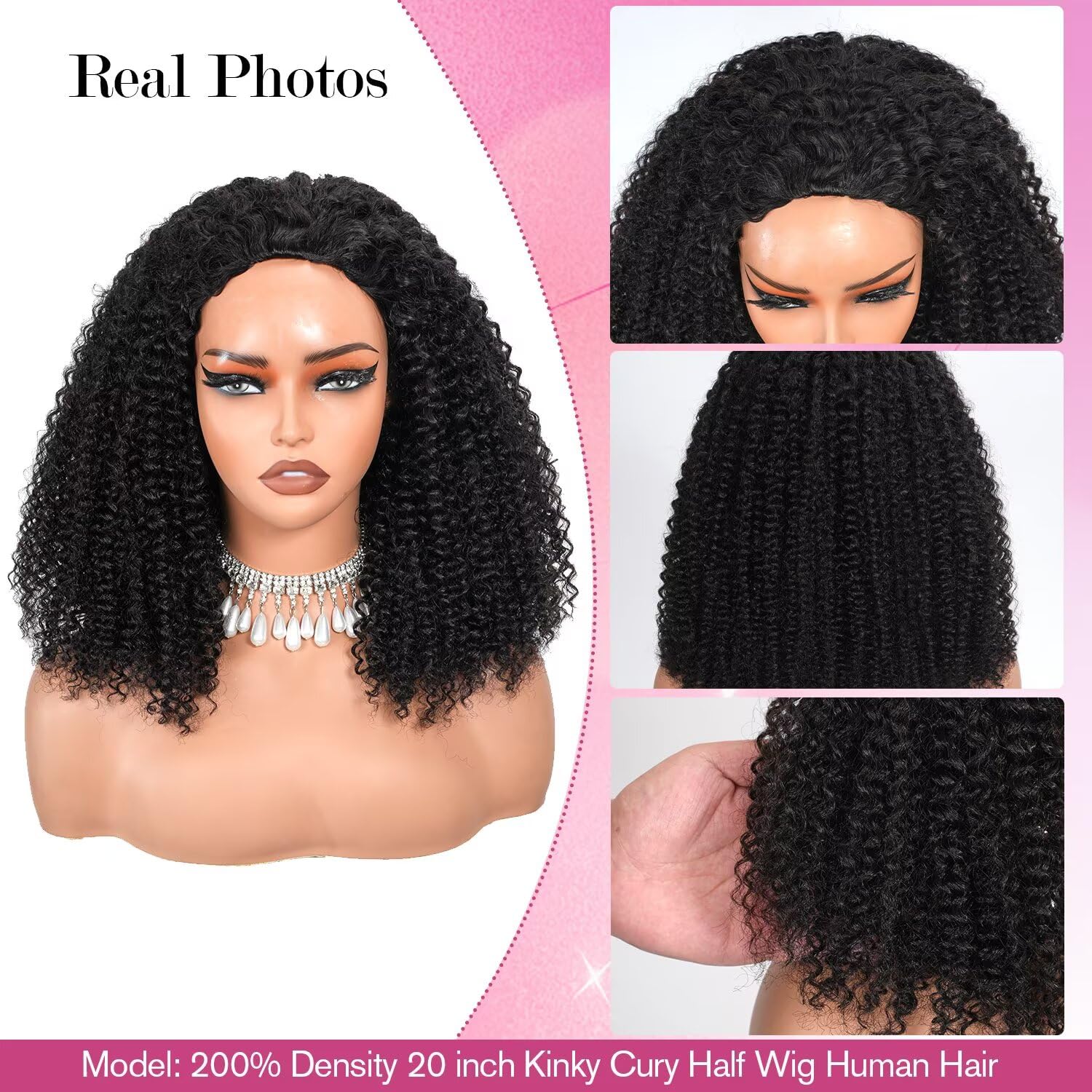 LUXYROSE kinky curly half wig is beginner-friendly for easy daily wear.