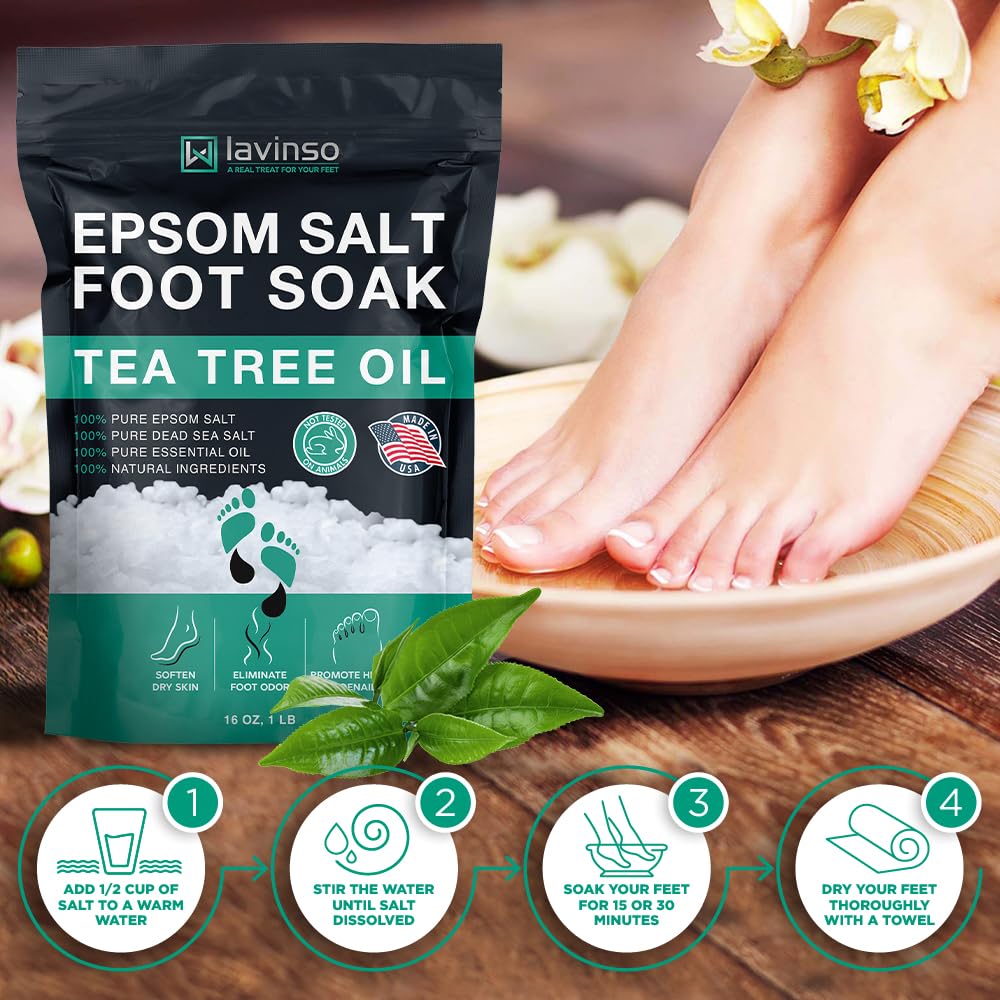 LV LAVINSO foot soak epsom salt bath softening dry skin
