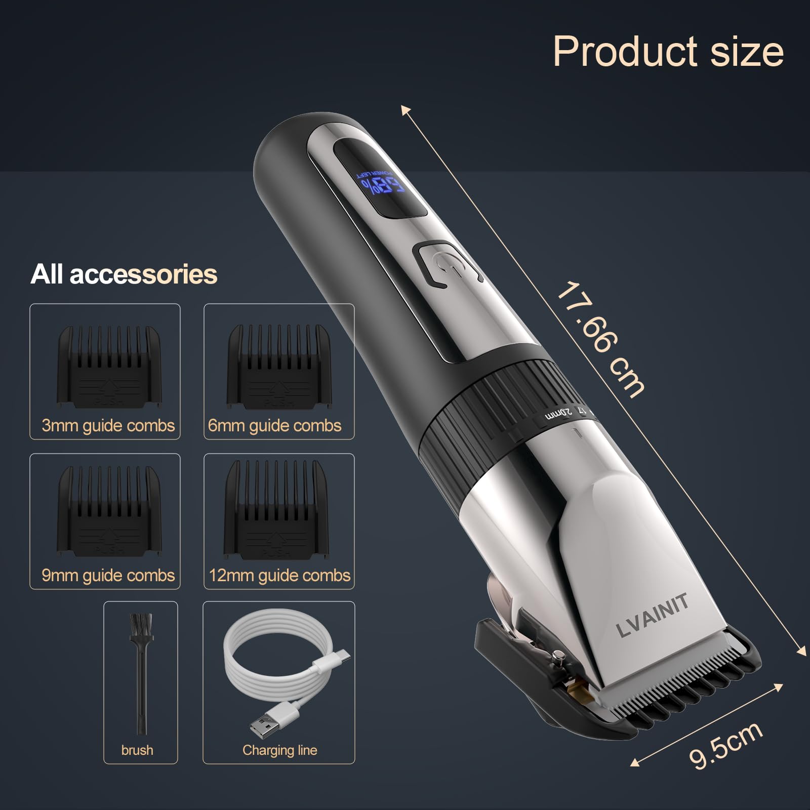 LVAINIT guide combs display different lengths for precise home haircuts.