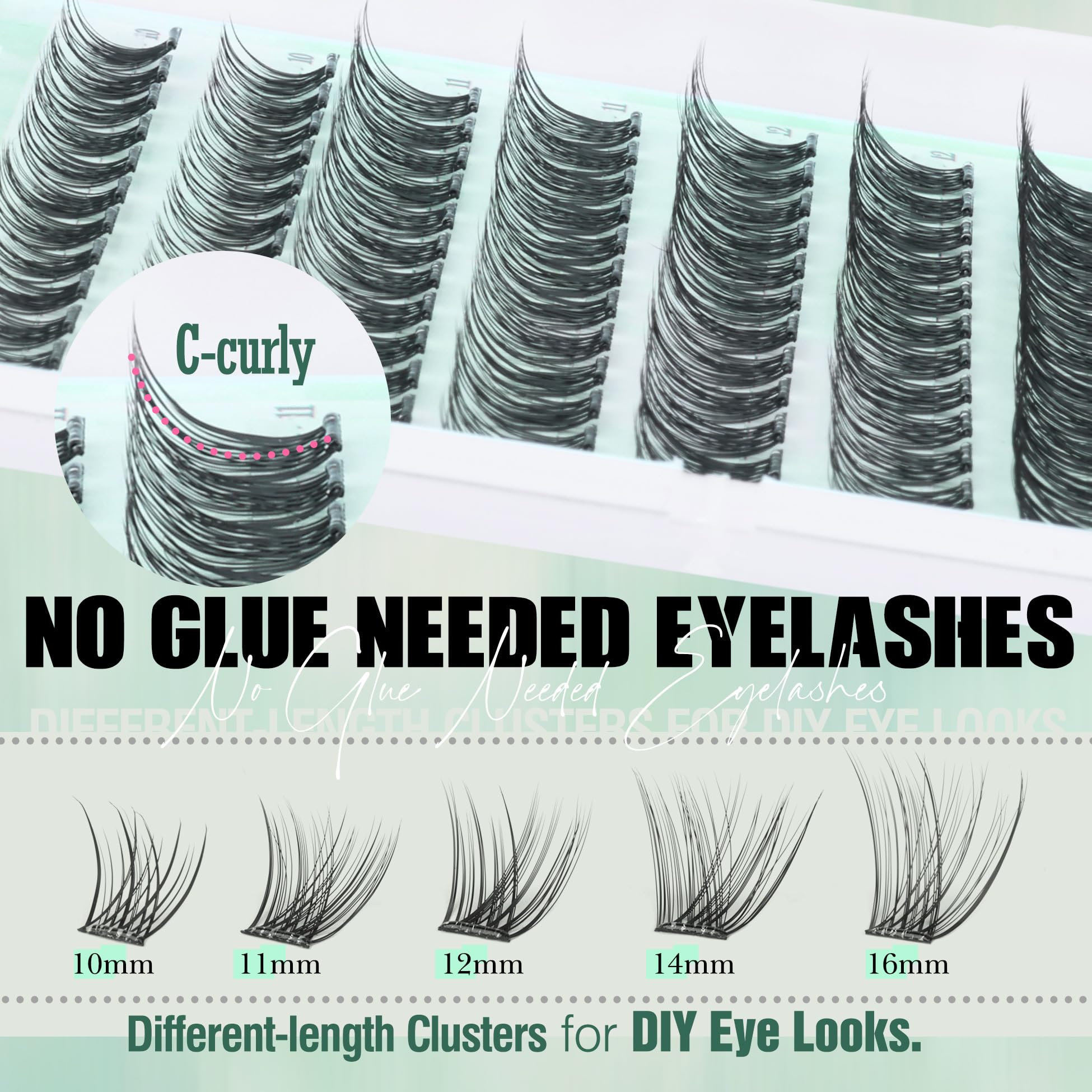 Lvmixwig wispy 10mm lash clusters closeup with natural curl for fluttery eyes