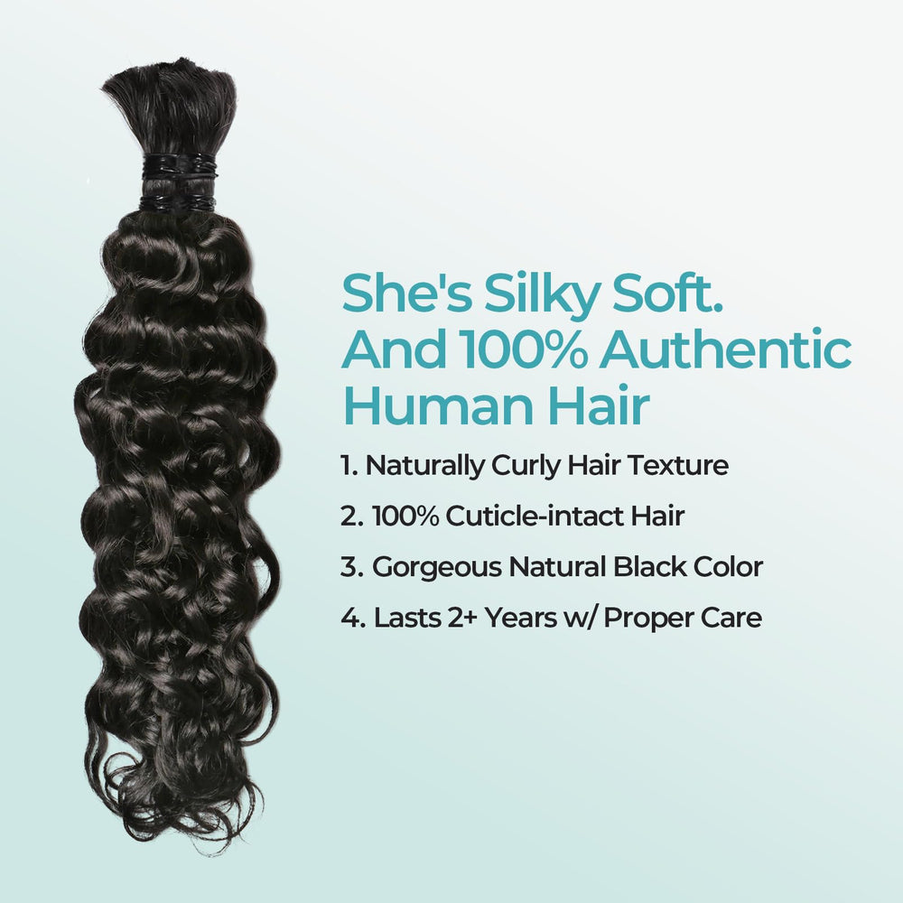 Lvnatu no-weft bulk hair designed for braiding without bulky seams