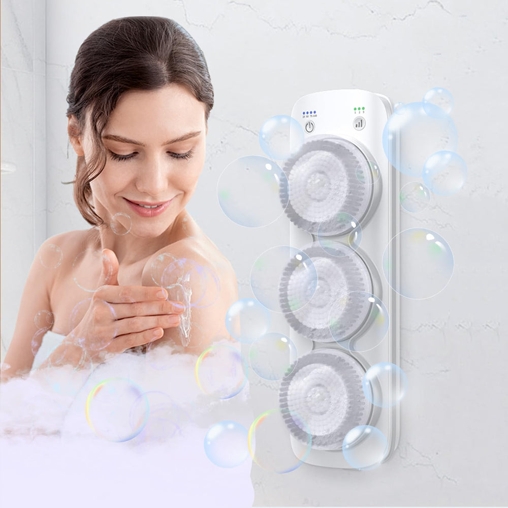 Lvrunben electric back scrubber wall-mounted full setup for convenient full-body cleansing.